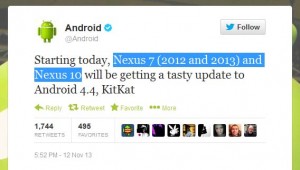 Nexus 7 nexus 10 Android 4.4 KitKat update