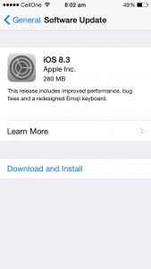 iOS 8.3 update