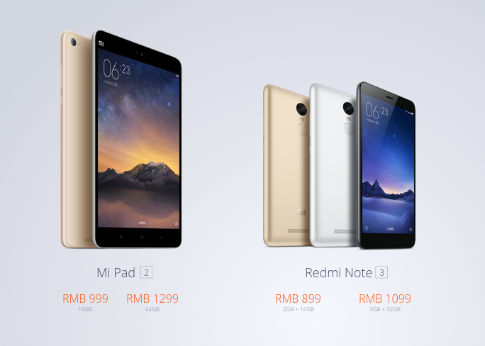 Redmi note 3 and MI Pad 2