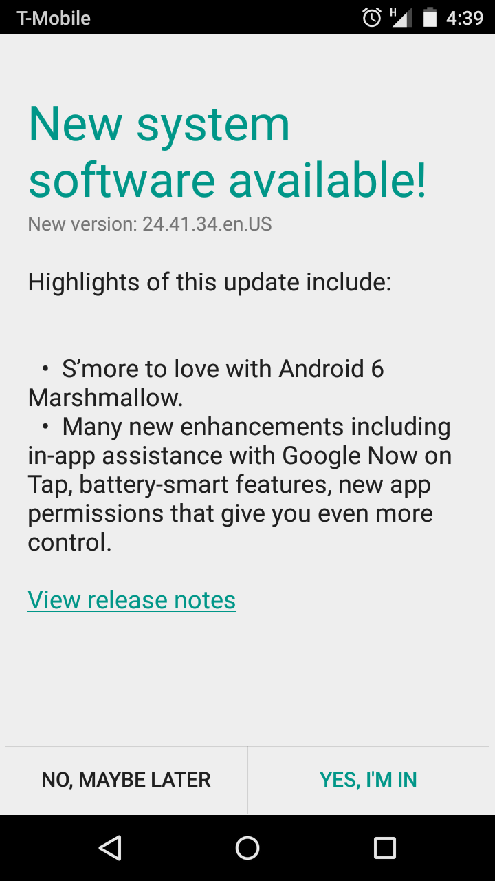 Motorola Moto 2nd Gen Android 6.0 Marshmallow update