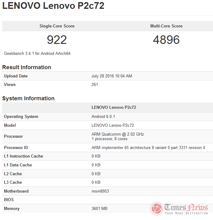 Lenovo Vibe P2 (Lenovo P2c72)