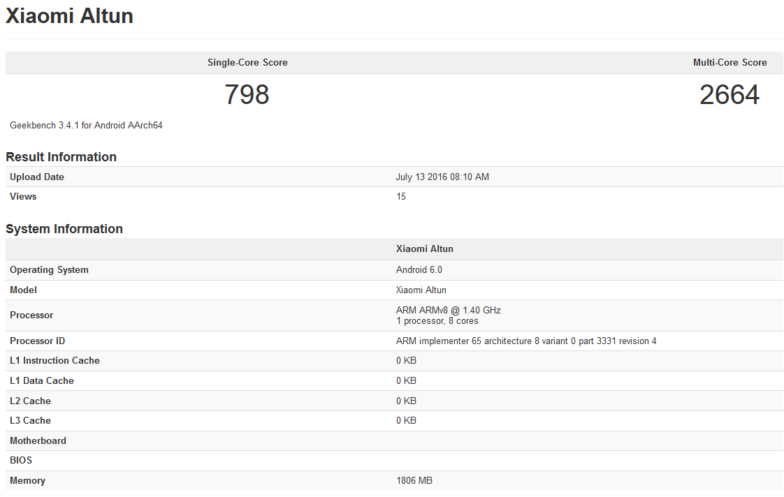 xiaomi altun geekbench