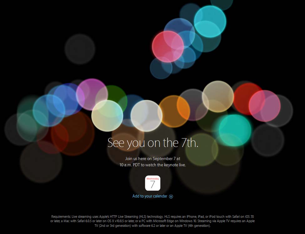 Apple iPhone 7 September 7 event