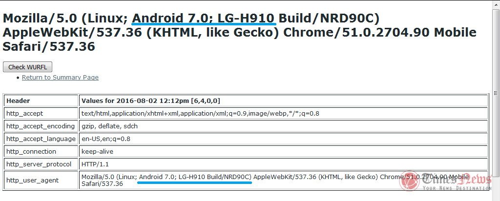 LG V20 (LG-H910) running Android 7.0 Nougat