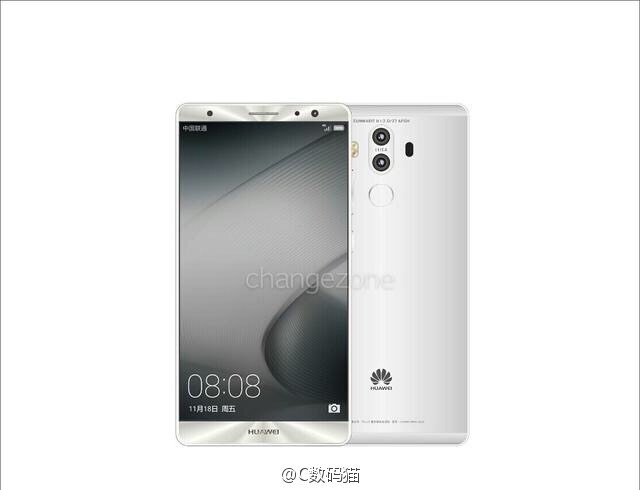 Huawei Mate 9 white leaked render