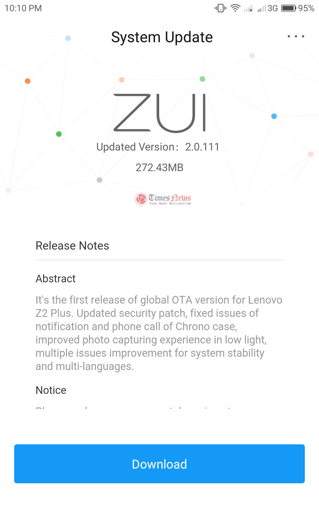 Lenovo Z2 Plus first Android update