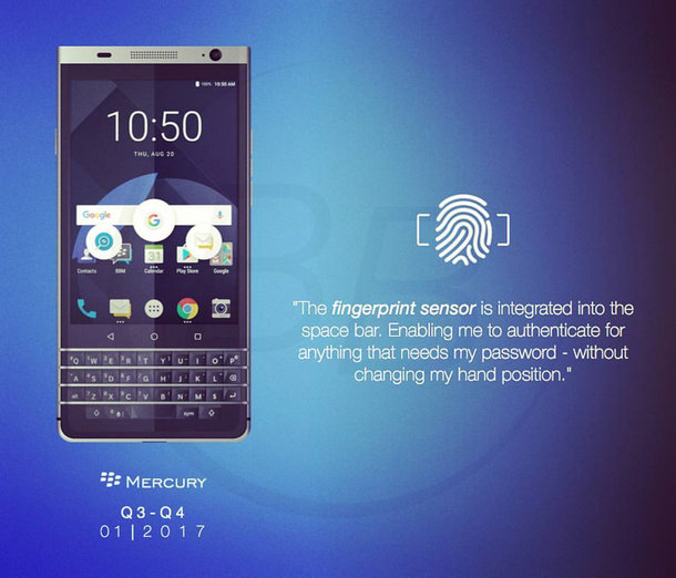 Blackberry Mercury (DTEK70) leaked image