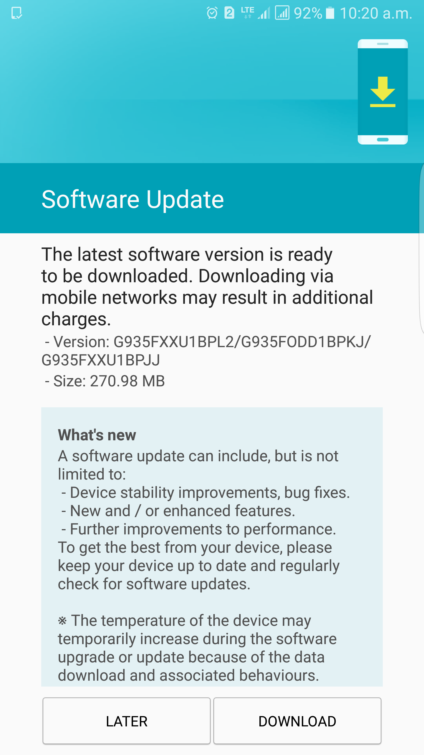 December Security Update Galaxy S7 Edge india