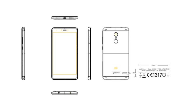 Xiaomi Redmi Note 5 Xiaomi 2016102 FCC